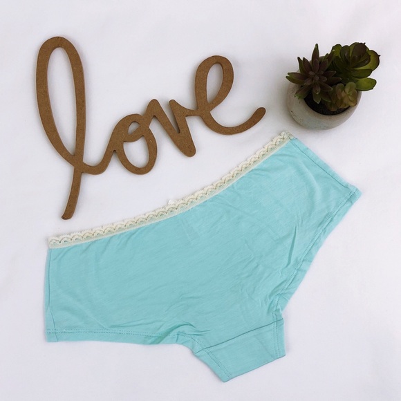Ultra Soft Modal and Lace panty Aqua Cream NEW - Picture 2 of 4